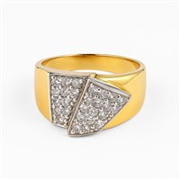 Anello da donna in oro giallo con pavé di zirconi – Misura 12 – 9.40 g – Idee Preziose dal 1987 - IP.AK18M/17